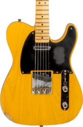 E-gitarre in teleform Fender Custom Shop 1952 Telecaster #R135225 - Relic aged buttercotch blonde