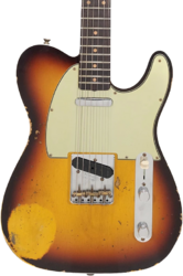 E-gitarre in teleform Fender Custom Shop 1960 Telecaster - Heavy relic chocolate 3-color sunburst