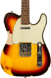 E-gitarre in teleform Fender Custom Shop 1960 Telecaster - Heavy Relic Chocolate 3-Color Sunburst