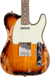 E-gitarre in teleform Fender Custom Shop 1963 Telecaster #R136206 - Super heavy relic 2-color sunburst