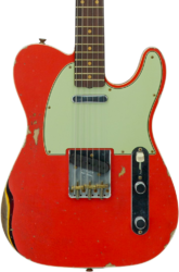 E-gitarre in teleform Fender Custom Shop 1960 Telecaster Custom #CZ579562 - Heavy Relic Tahitian Coral o. 3-Color Sunburst