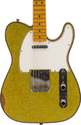 E-gitarre in teleform Fender Custom Shop 1963  Telecaster Custom Ltd #CZ545983 - Relic chartreuse sparkle