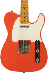 E-gitarre in teleform Fender Custom Shop 50s Twisted Tele Custom #R131746 - Journeyman relic tahitian coral