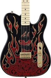 E-gitarre in teleform Fender Telecaster James Burton (USA, MN) - Red paisley flames