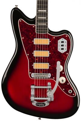 Solidbody e-gitarre Fender Gold Foil Jazzmaster Ltd (MEX, EB) - Candy apple burst