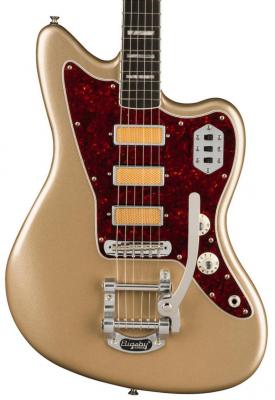 Solidbody e-gitarre Fender Gold Foil Jazzmaster Ltd (MEX, EB) - Shoreline gold