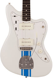 Retro-rock-e-gitarre Fender Made in Japan Traditional 60s Jazzmaster - Olympic white w/ blue competition stripe
