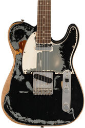 E-gitarre in teleform Fender Joe Strummer Telecaster (MEX, RW) - Road worn black over 3-color sunburst