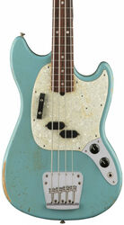 E-bass für kinder Fender Justin Meldal-Johnsen JMJ Road Worn Mustang Bass (MEX, RW) - Faded daphne blue
