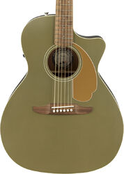 Folk-gitarre Fender Newporter Player (WAL) - Olive satin