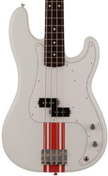Solidbody e-bass Fender Made in Japan Traditional 60s Precision Bass - Olympic white w/ red competition stripe
