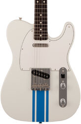 E-gitarre in teleform Fender Made in Japan Traditional 60s Telecaster - Olympic white w/ blue competition stripe