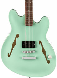 Semi-hollow e-gitarre Fender Tom DeLonge Starcaster - Satin Surf Green