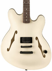 Semi-hollow e-gitarre Fender Tom DeLonge Starcaster - Satin olympic white