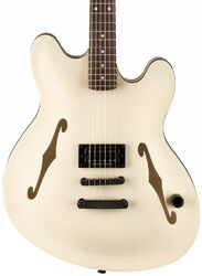 Semi-hollow e-gitarre Fender Tom DeLonge Starcaster - Satin Olympic White