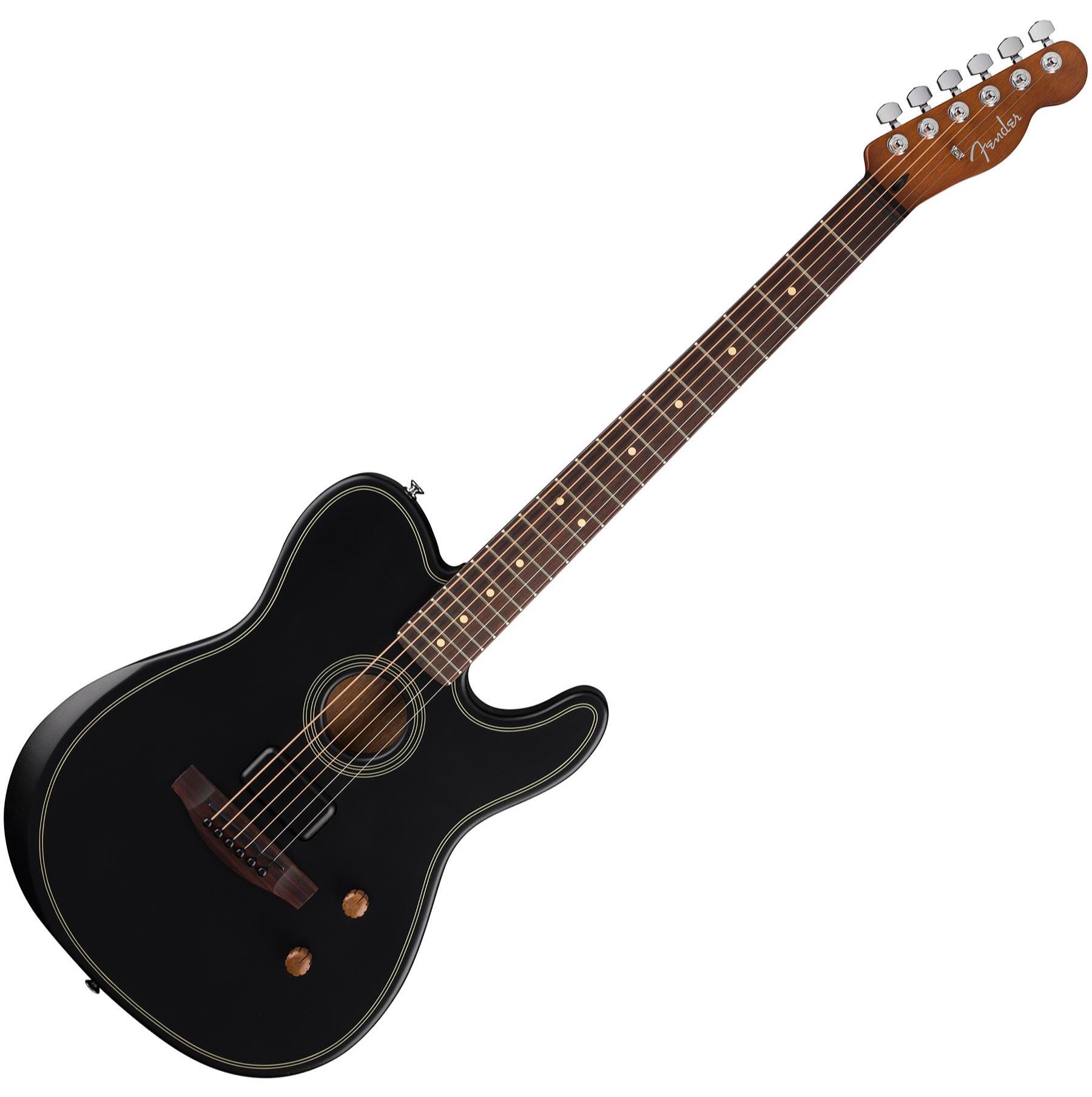 Folk-gitarre Fender Acoustasonic Standard Telecaster (RW) - Black