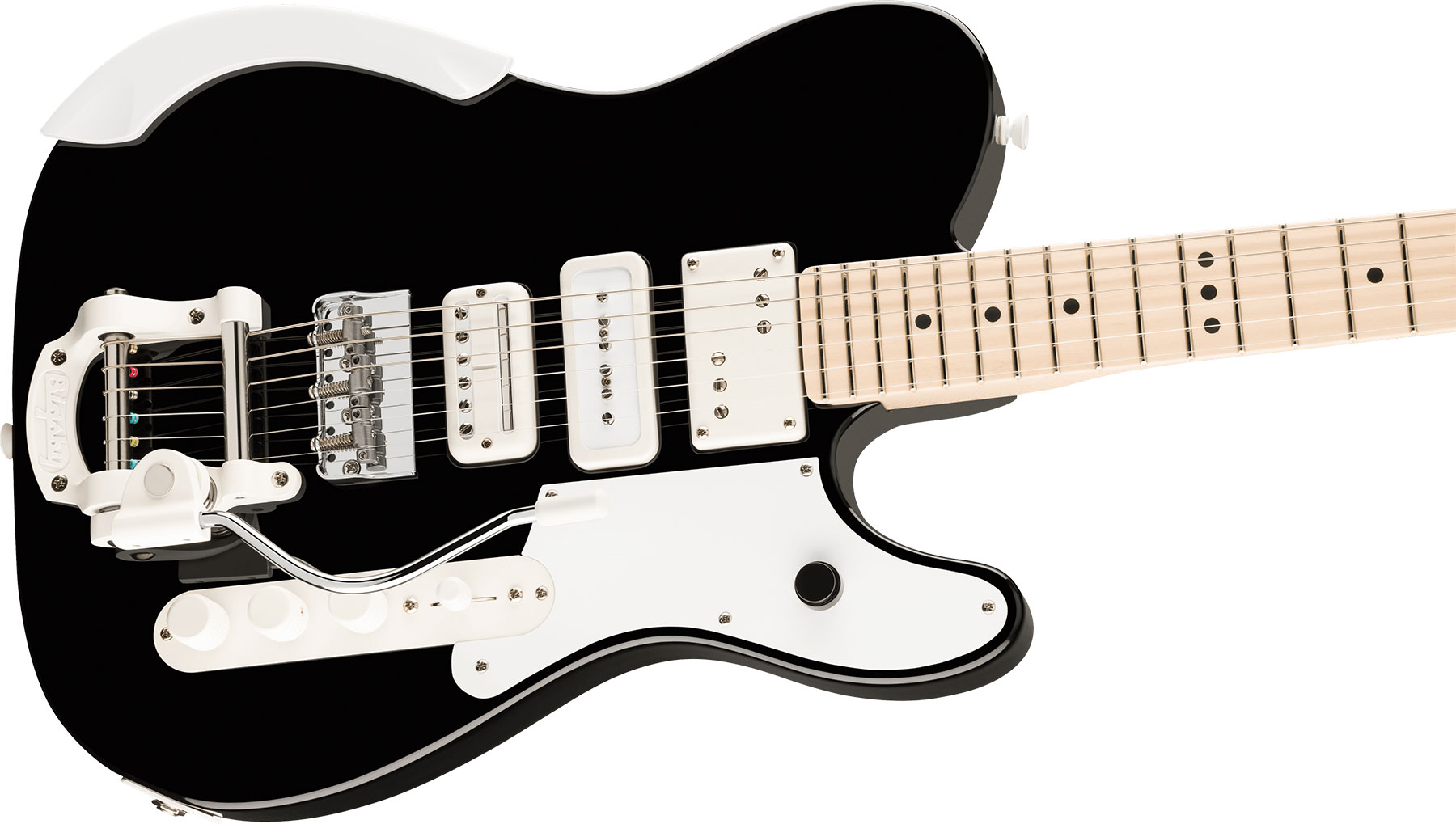 Fender Jack White Tele Triplecaster Usa Signature Hsh Trem Mn - Black - Signature-E-Gitarre - Variation 2