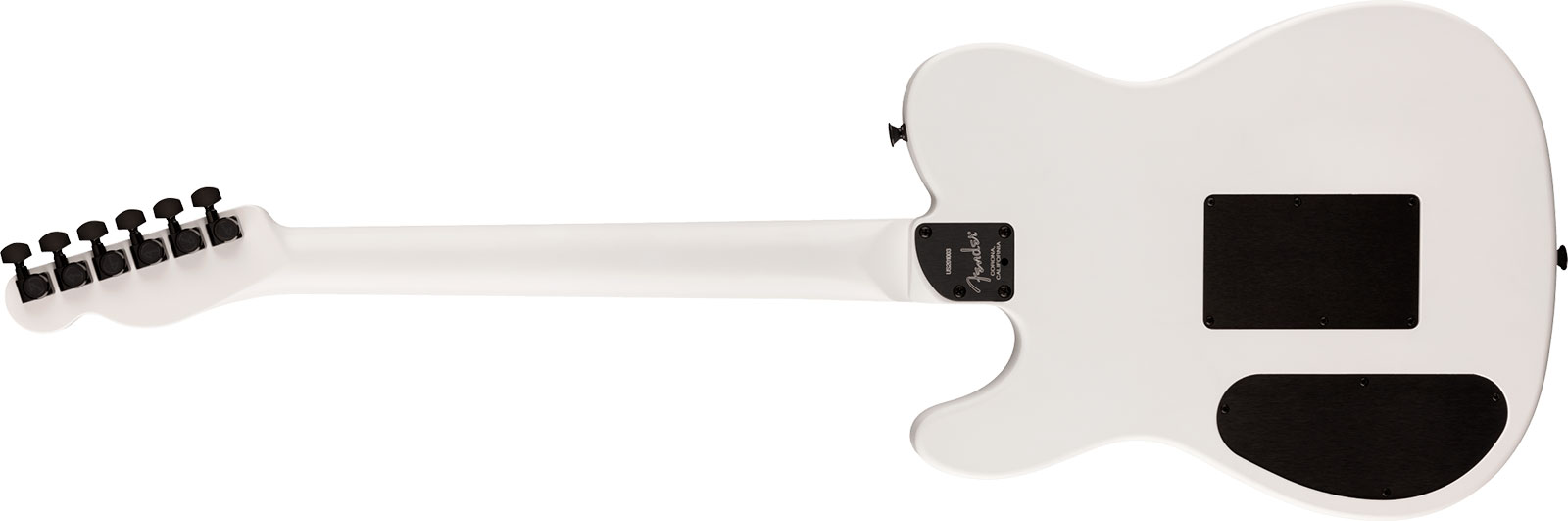 Fender Jack White Triplesonic Acoustasonic Tele Signature - Satin Arctic White With Black Top - Folk-Gitarre - Variation 1