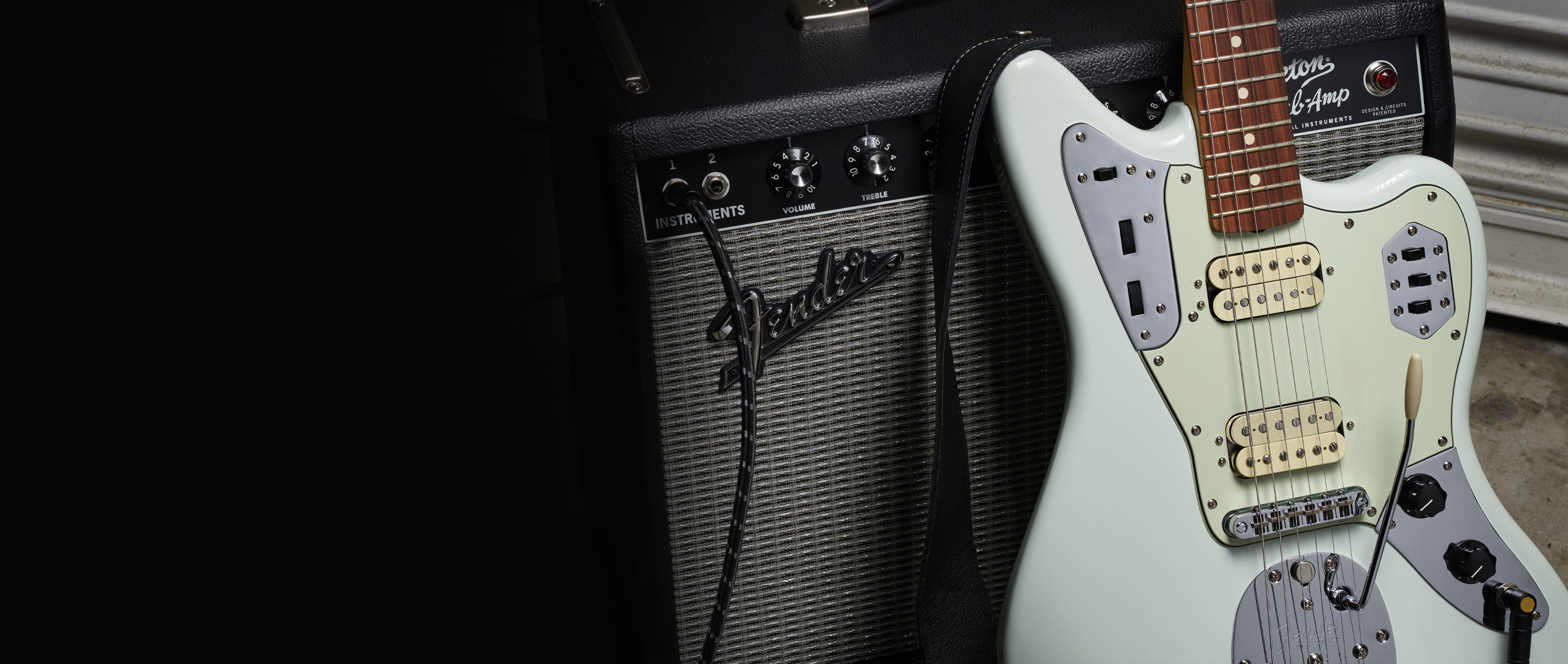 Fender Jaguar 60s Vintera Modified Hh Mex Pf - Sonic Blue - Retro-Rock-E-Gitarre - Variation 4