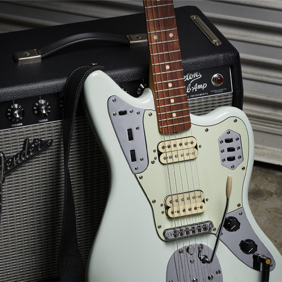 Fender Jaguar 60s Vintera Modified Hh Mex Pf - Sonic Blue - Retro-Rock-E-Gitarre - Variation 5
