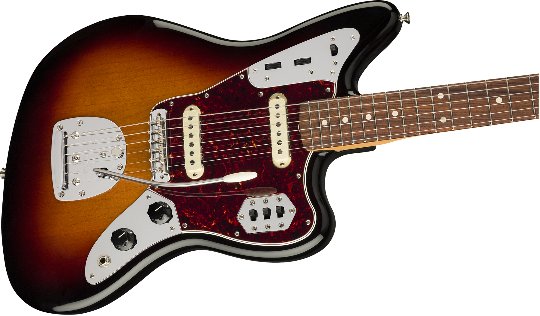 Fender Jaguar 60s Vintera Vintage Mex Pf - 3-color Sunburst - Retro-Rock-E-Gitarre - Variation 2