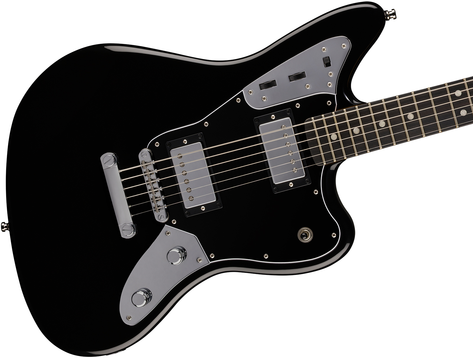Fender Jaguar Baritone Player Fusion Ltd 2h Ht Eb - Black - Bariton E-Gitarre - Variation 2
