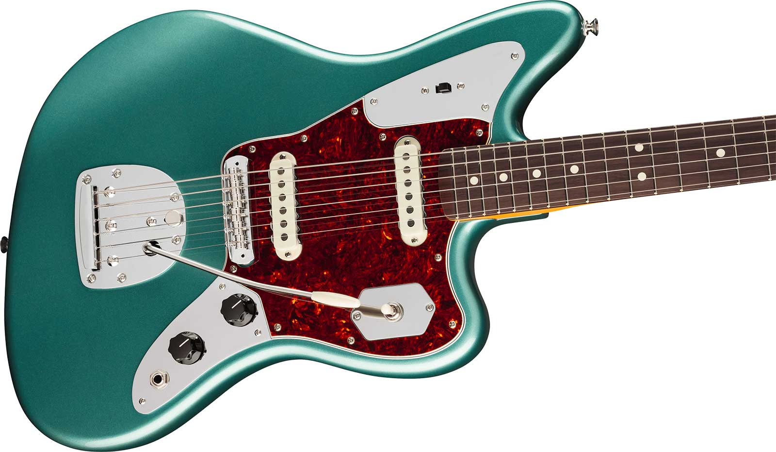 Fender Jaguar Classic American Pro Usa Shsc 2s Trem Rw - Faded Sherwood Green Metallic - Retro-Rock-E-Gitarre - Variation 2