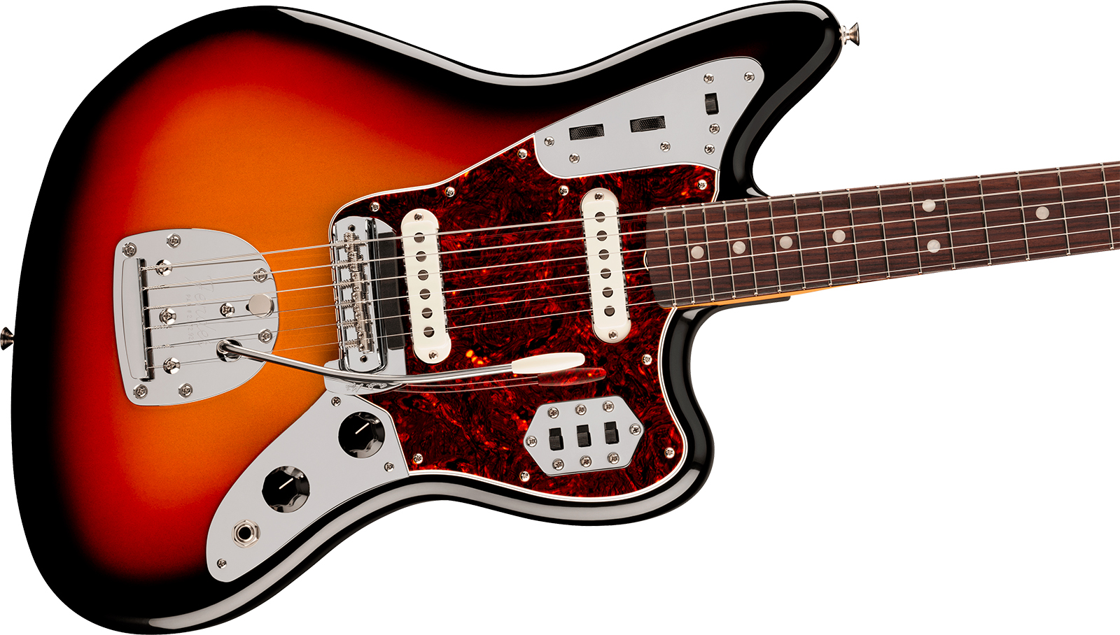 Fender Jaguar Mid 60s Vintera 3 Shsc Mex 2s Trem Rw - 3-color Sunburst - Retro-Rock-E-Gitarre - Variation 2