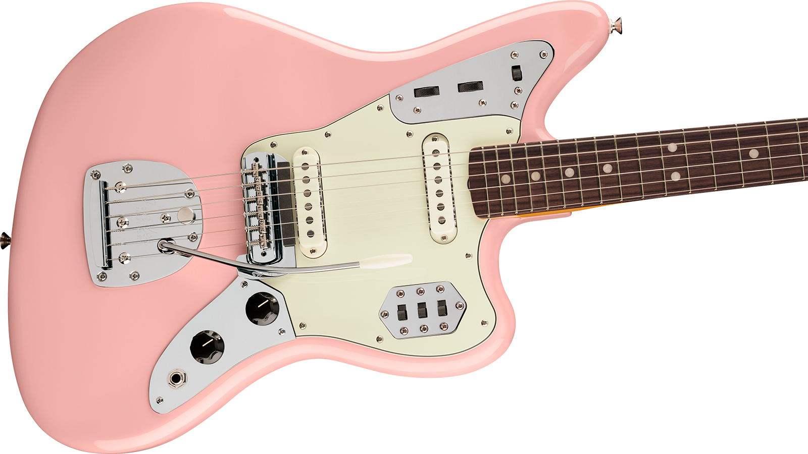 Fender Jaguar Mid 60s Vintera 3 Shsc Mex 2s Trem Rw - Shell Pink - Retro-Rock-E-Gitarre - Variation 2