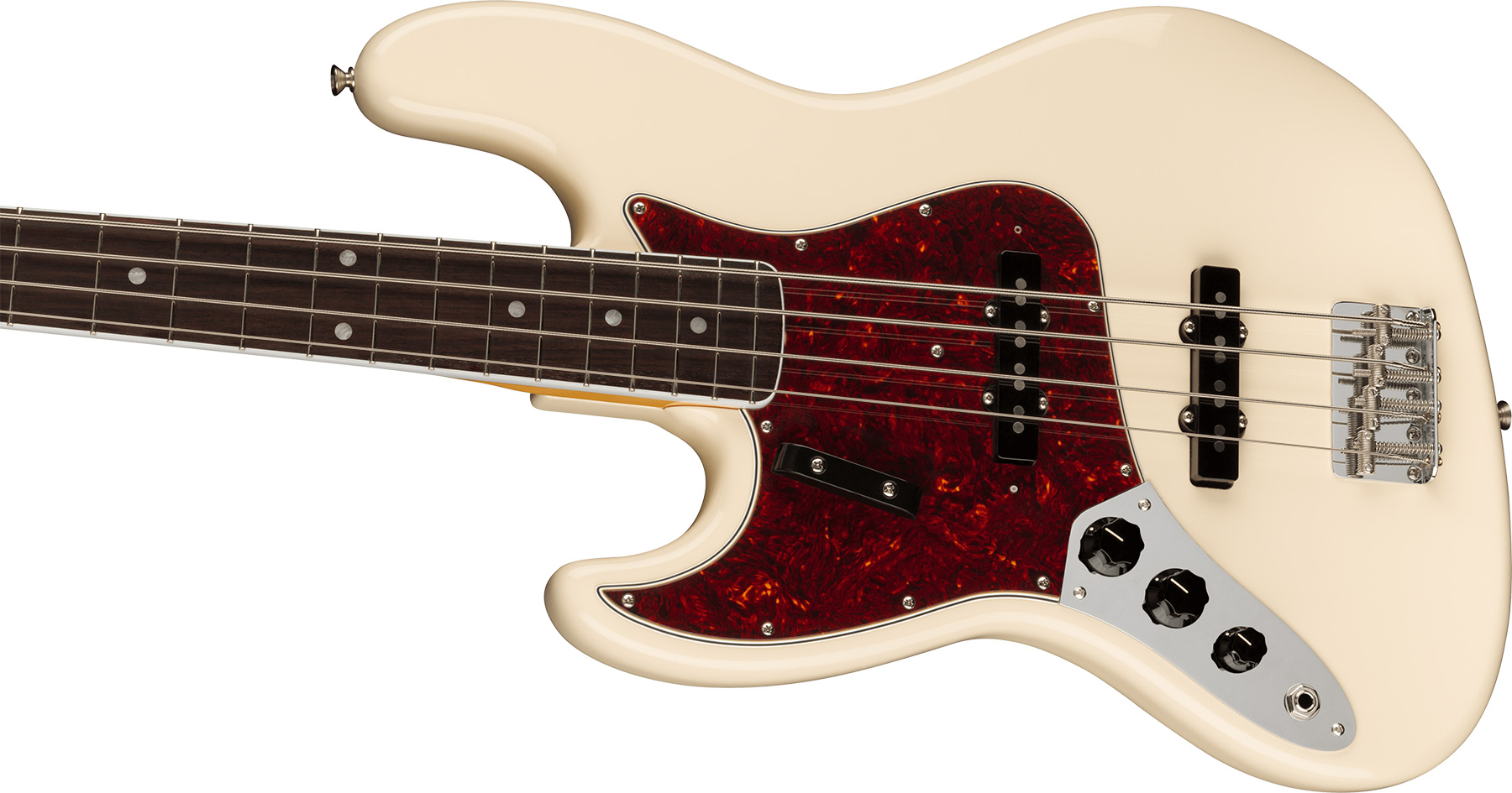 Fender Jazz Bass 1966 American Vintage Ii Lh Gaucher Usa Rw - Olympic White - Solidbody E-bass - Variation 2
