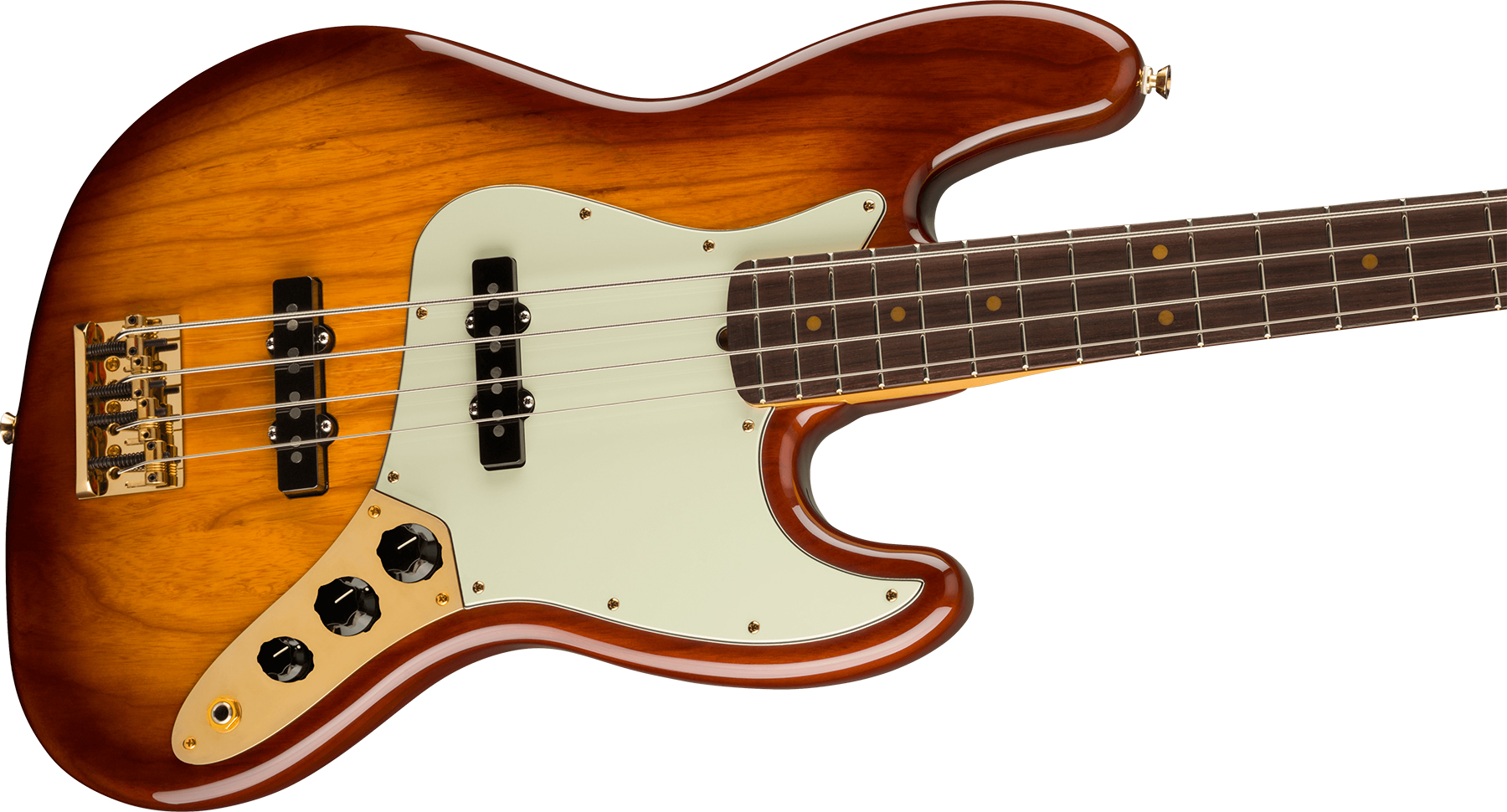 Fender Jazz Bass 75th Anniversary Commemorative Ltd Usa Mn +etui - 2-color Bourbon Burst - Solidbody E-bass - Variation 2