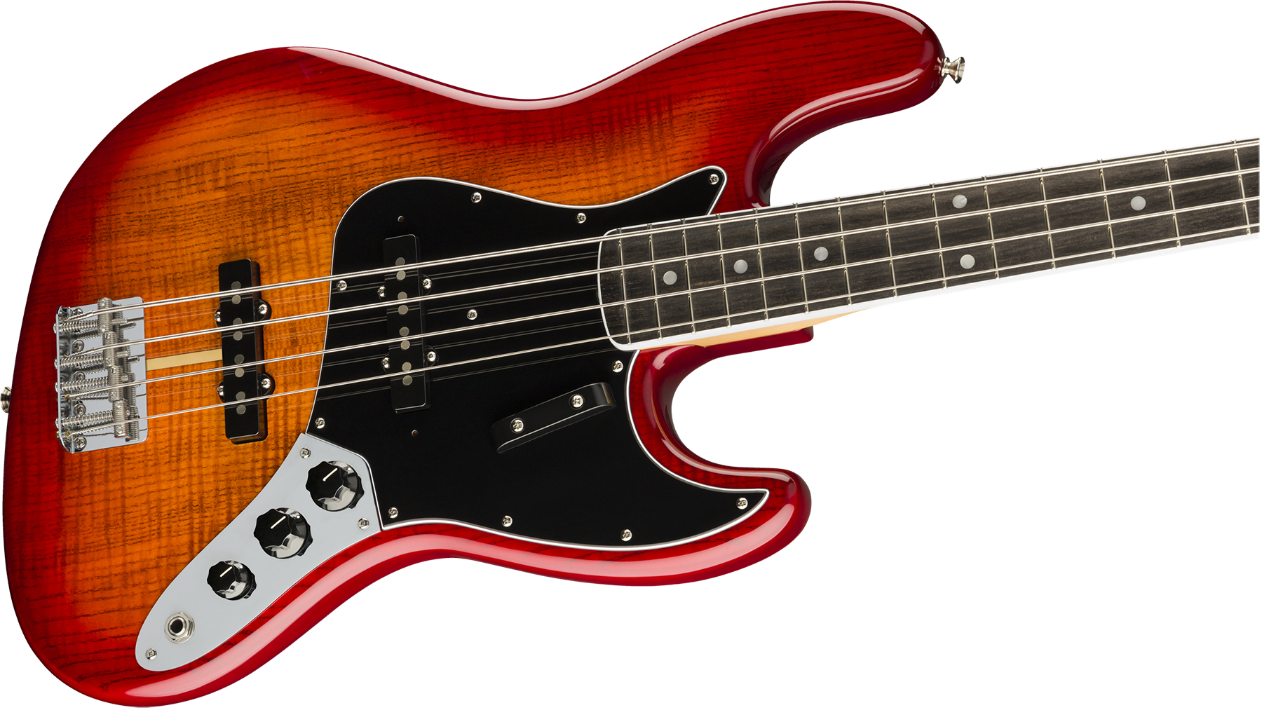 Fender Jazz Bass Flame Ash Top Rarities Usa Eb - Plasma Red Burst - Solidbody E-bass - Variation 2