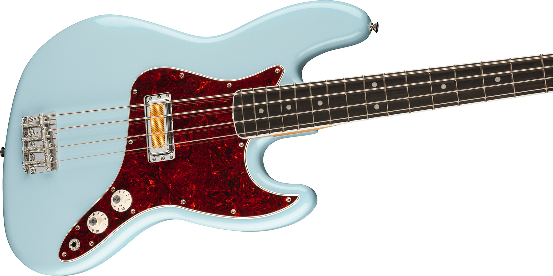 Fender Jazz Bass Gold Foil Ltd Mex Eb - Sonic Blue - Solidbody E-bass - Variation 2