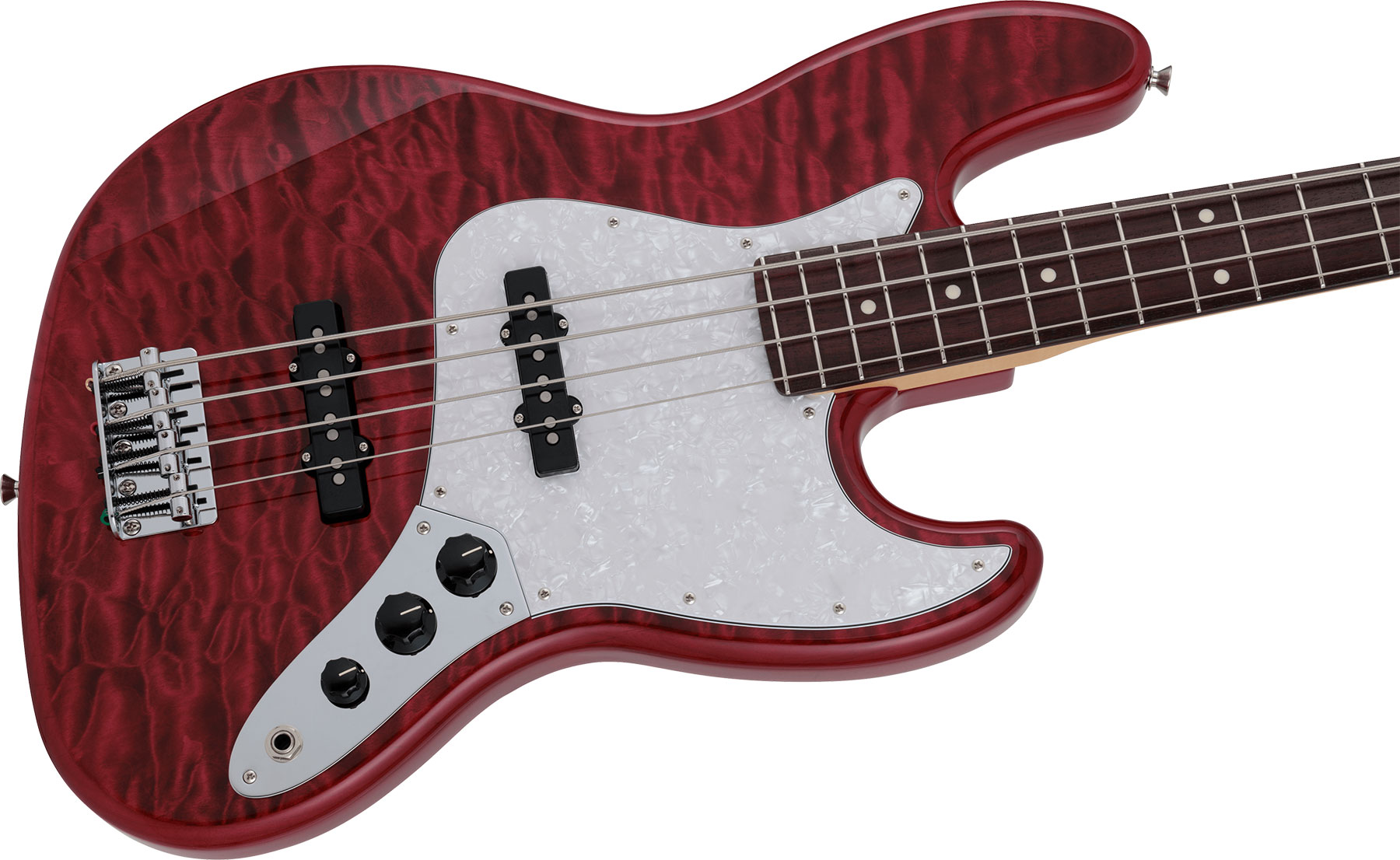 Fender Jazz Bass Hybrid Ii Mij Jap Rw - Quilt Red Beryl - Solidbody E-bass - Variation 2