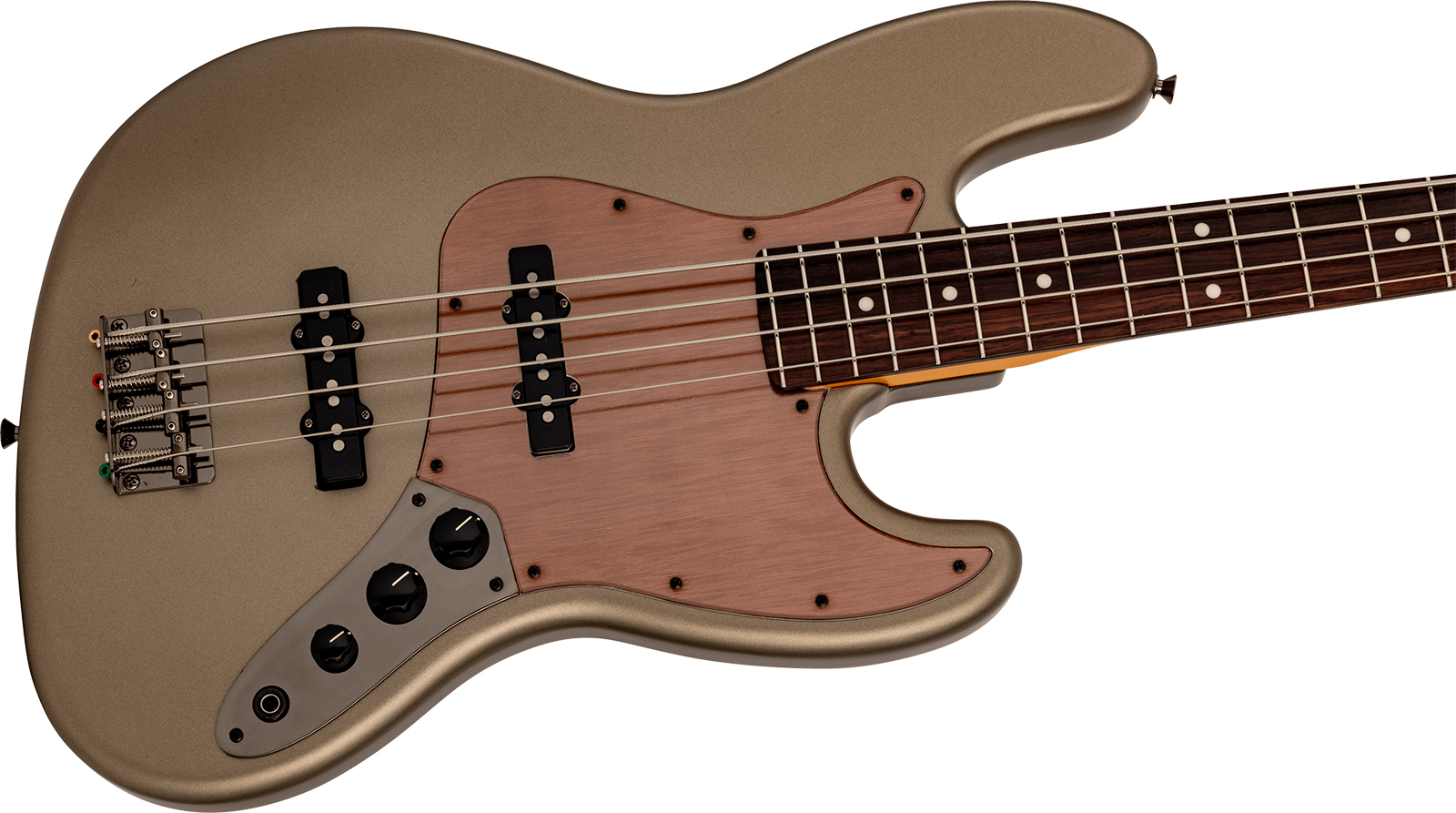 Fender Jazz Bass Hybrid Ii Mij Ltd Jap Rw - Matte Champagne Mirage - Solidbody E-bass - Variation 2