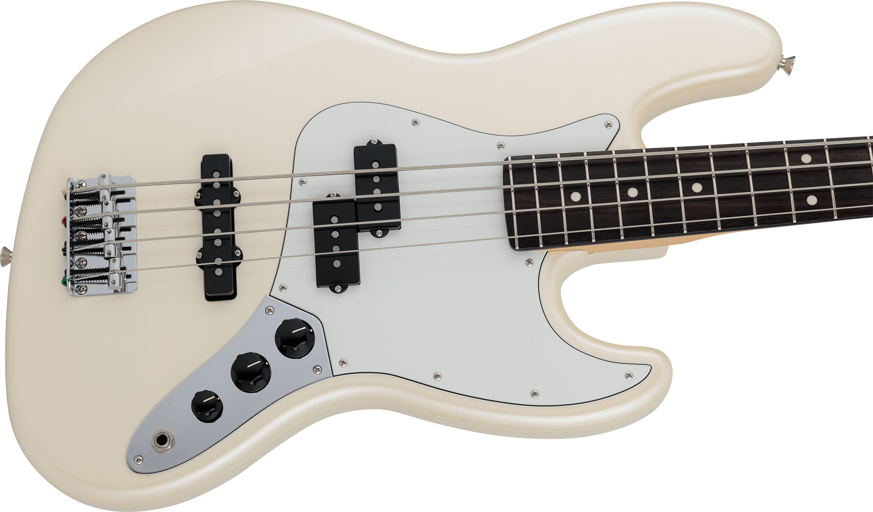 Fender Jazz Bass Hybrid Ii Pj Mij Jap Rw - Olympic Pearl - Solidbody E-bass - Variation 2