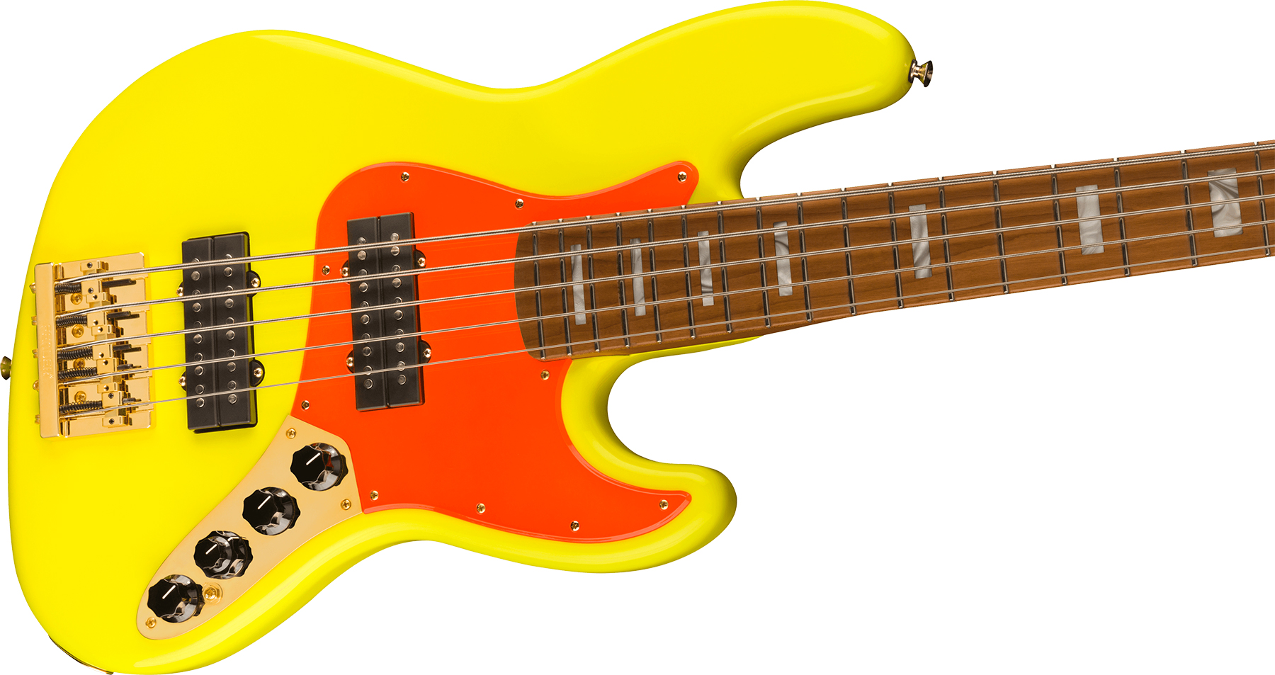 Fender Jazz Bass Mononeon V Mex Signature 5c Active Mn - Neon Yellow - Solidbody E-bass - Variation 2