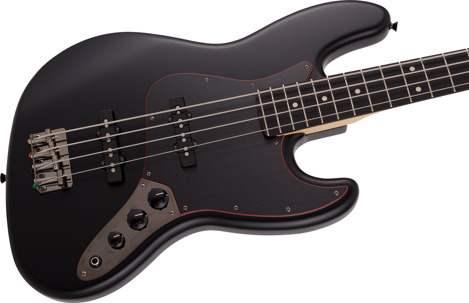 Fender Jazz Bass Noir Hybrid Ii Mij Jap 2s Trem Rw - Black Satin - Solidbody E-bass - Variation 2