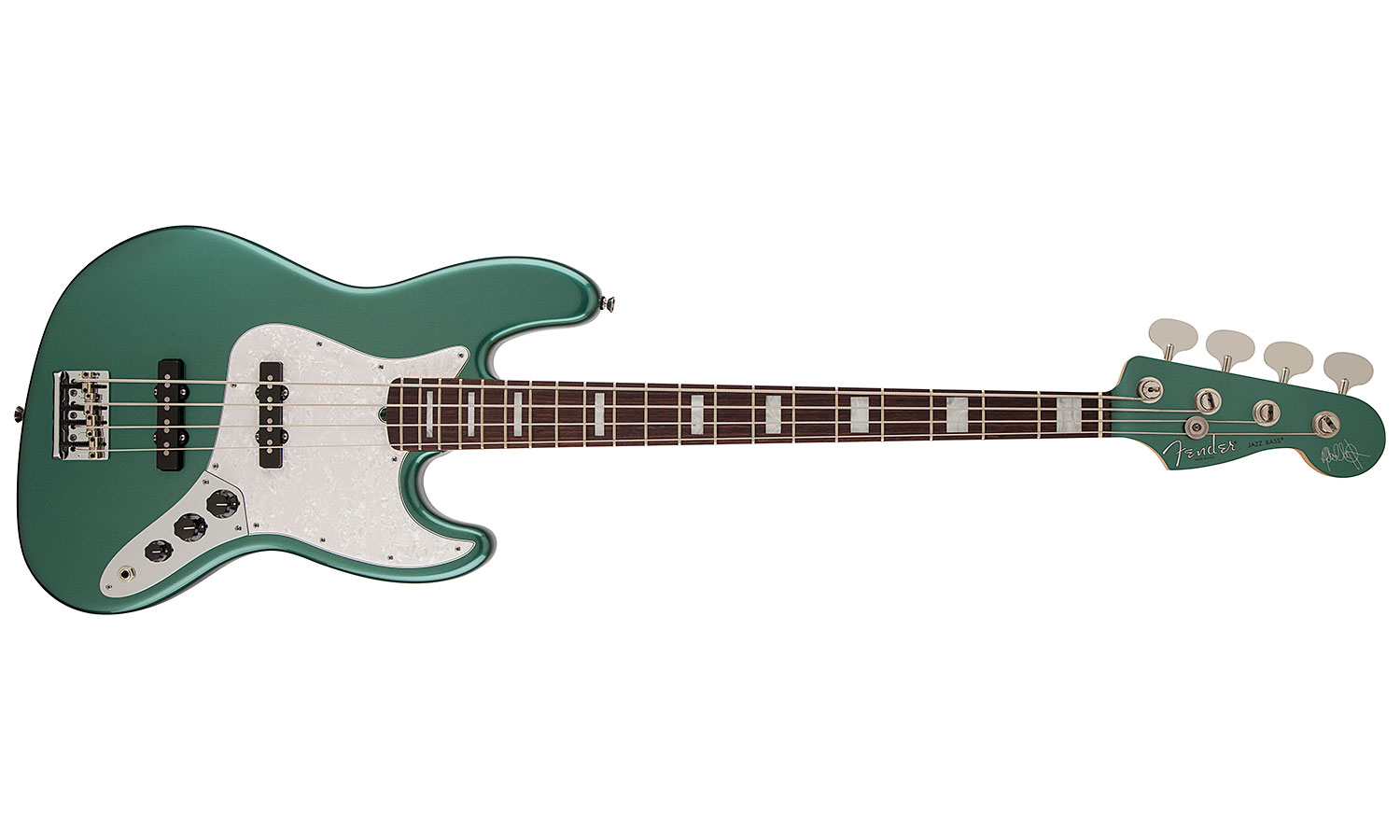 Fender Jazz Bass Usa American Artist Adam Clayton 2014  Rw Sherwood Green Metallic - Solidbody E-bass - Variation 1