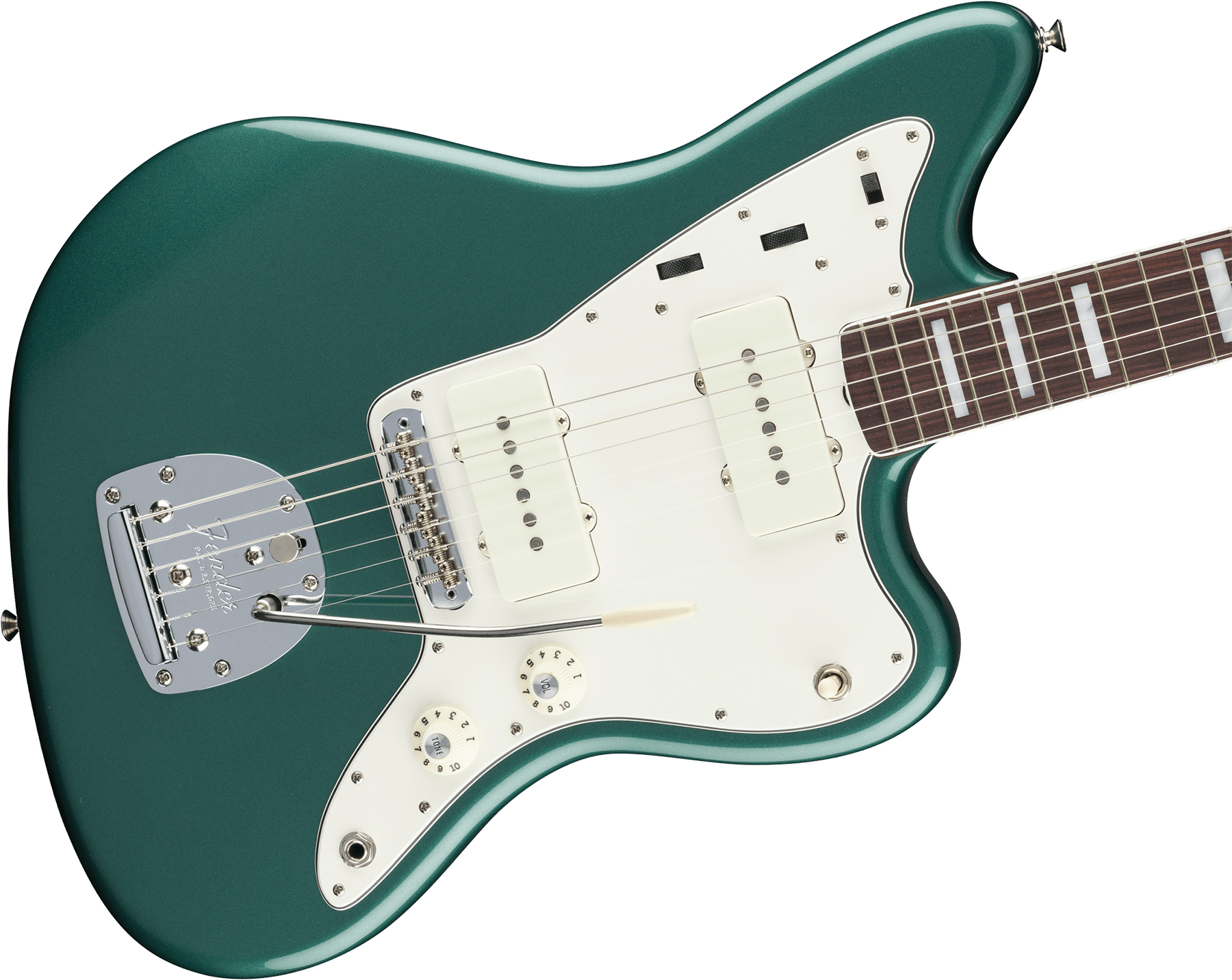 Fender Jazzmaster 1966 American Vintage Ii Usa 2s Trem Rw - Sherwood Green Metallic - Retro-Rock-E-Gitarre - Variation 2