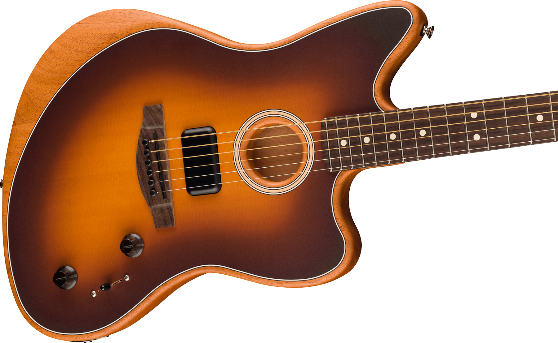 Fender Jazzmaster Acoustasonic Player Mex Epicea Acajou Rw - 2-color Sunburst - Elektroakustische Gitarre - Variation 2