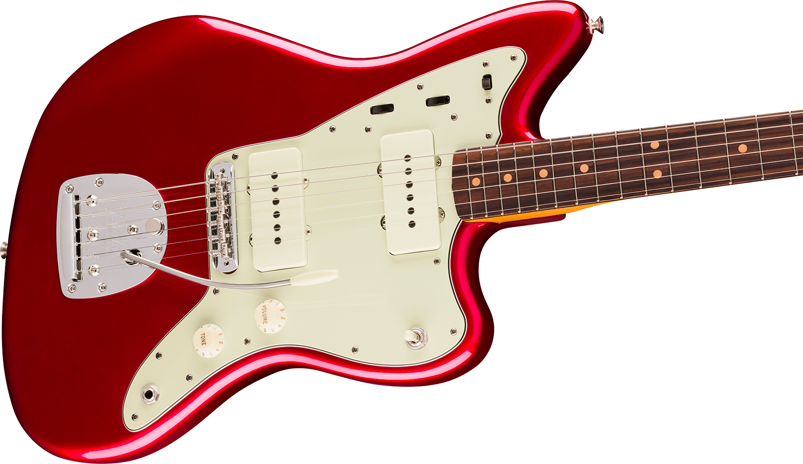 Fender Jazzmaster Mid 60s Vintera 3 Mex 2s Trem Rw - Candy Apple Red - Retro-Rock-E-Gitarre - Variation 2