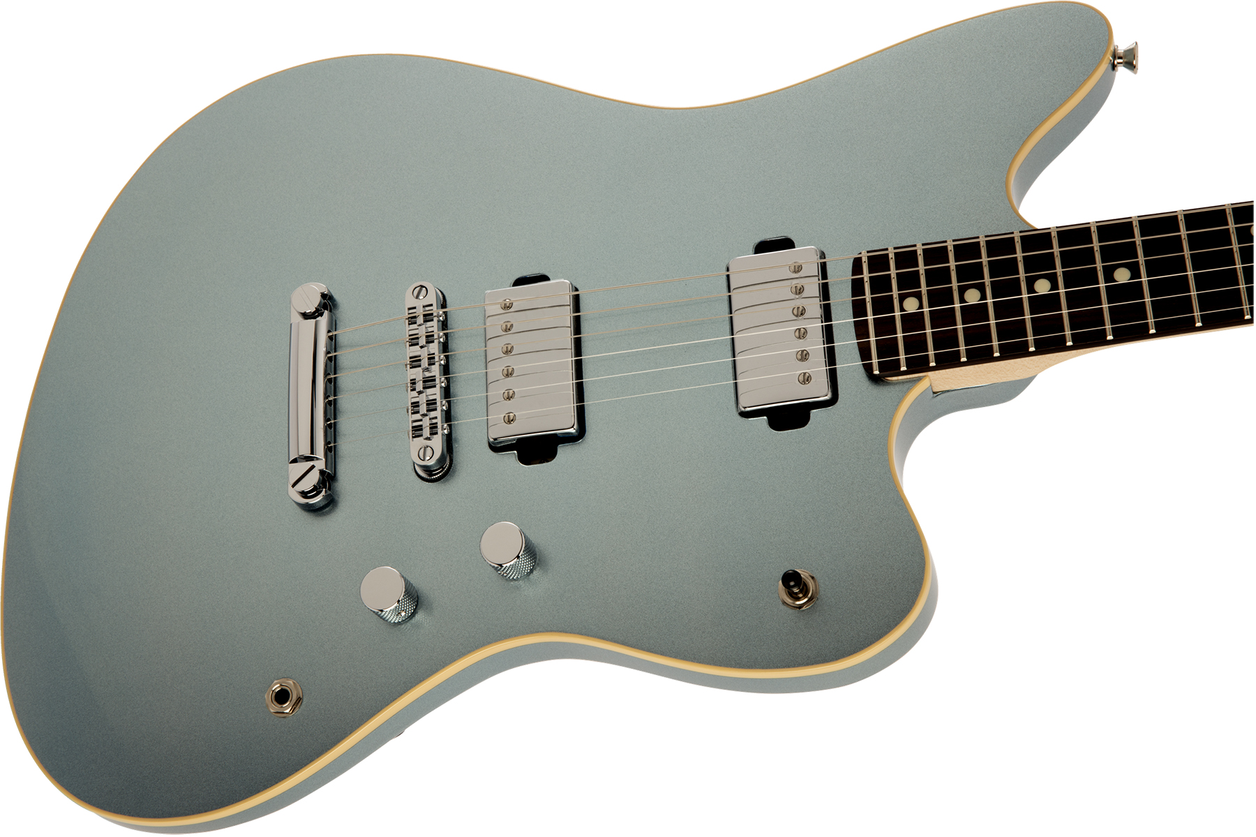 Fender Jazzmaster Modern Hh Japon Ht Rw - Mystic Ice Blue - Retro-Rock-E-Gitarre - Variation 2