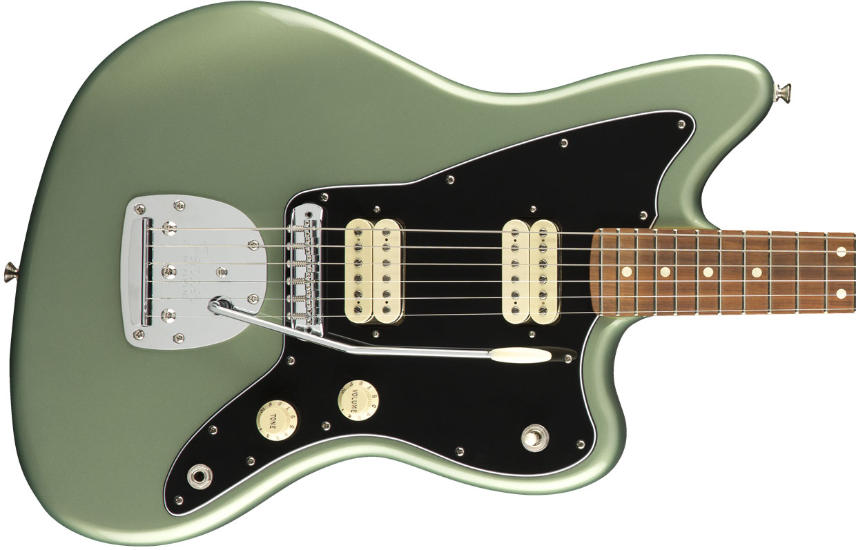 Fender Jazzmaster Player Mex Hh Pf - Sage Green Metallic - Retro-Rock-E-Gitarre - Variation 1