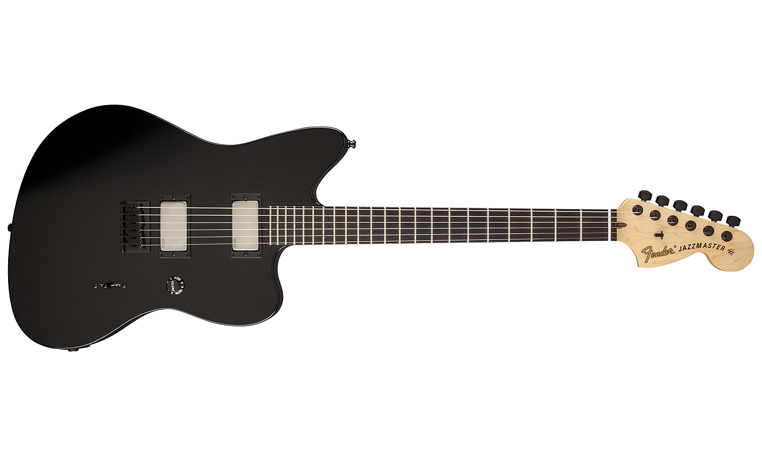 Fender Jim Root Jazzmaster Usa 2h Emg Ht Eb - Flat Black - Retro-Rock-E-Gitarre - Variation 1