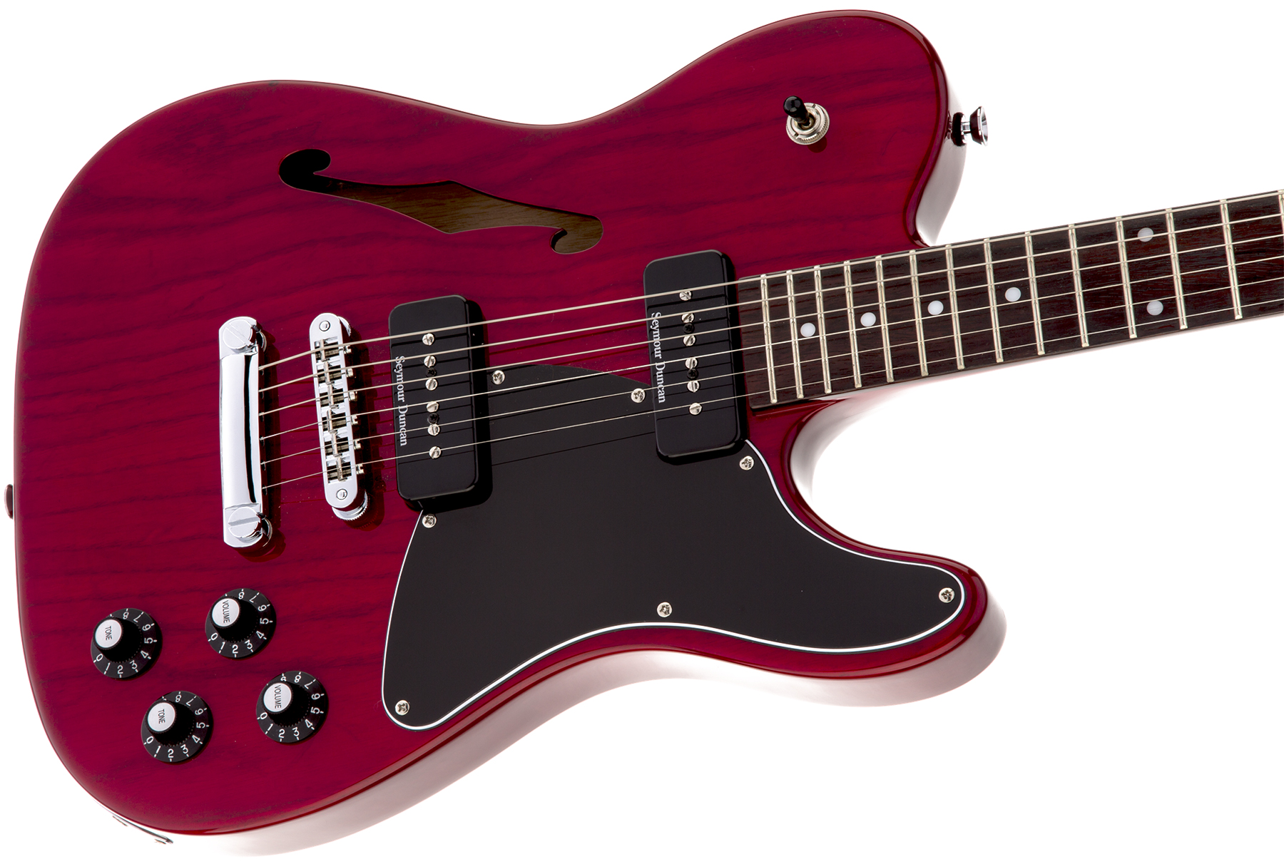 Fender Jim Adkins Tele Ja-90 Mex Signature 2p90 Lau - Crimson Red Transparent - E-Gitarre in Teleform - Variation 2