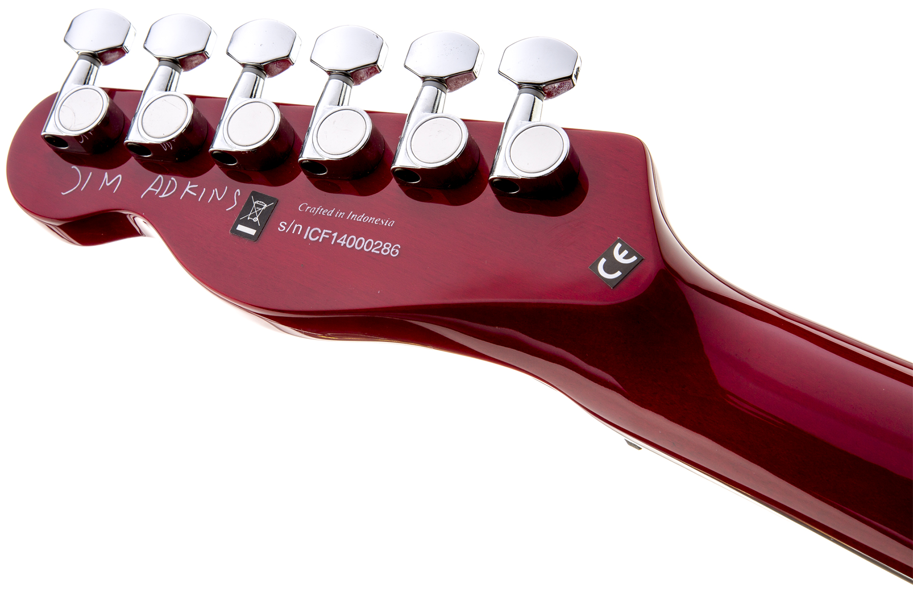Fender Jim Adkins Tele Ja-90 Mex Signature 2p90 Lau - Crimson Red Transparent - E-Gitarre in Teleform - Variation 3