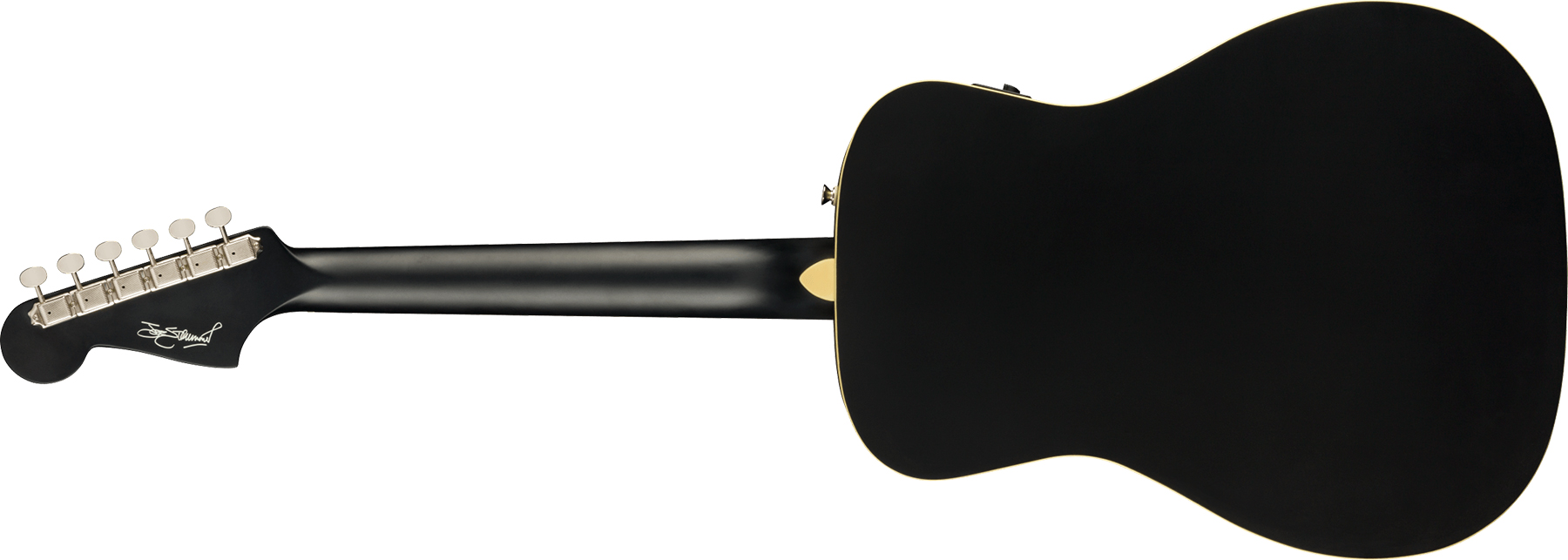 Fender Joe Strummer Campfire Signature Concert Epicea Acajou Wal +housse - Matte Black - Elektroakustische Gitarre - Variation 1