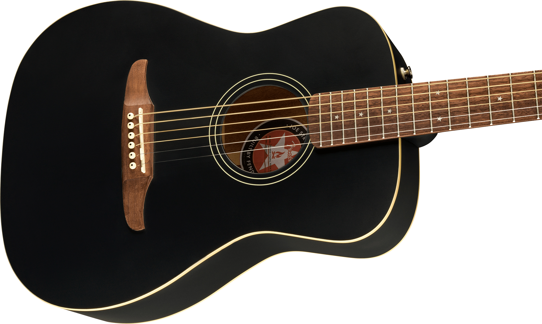 Fender Joe Strummer Campfire Signature Concert Epicea Acajou Wal +housse - Matte Black - Elektroakustische Gitarre - Variation 2