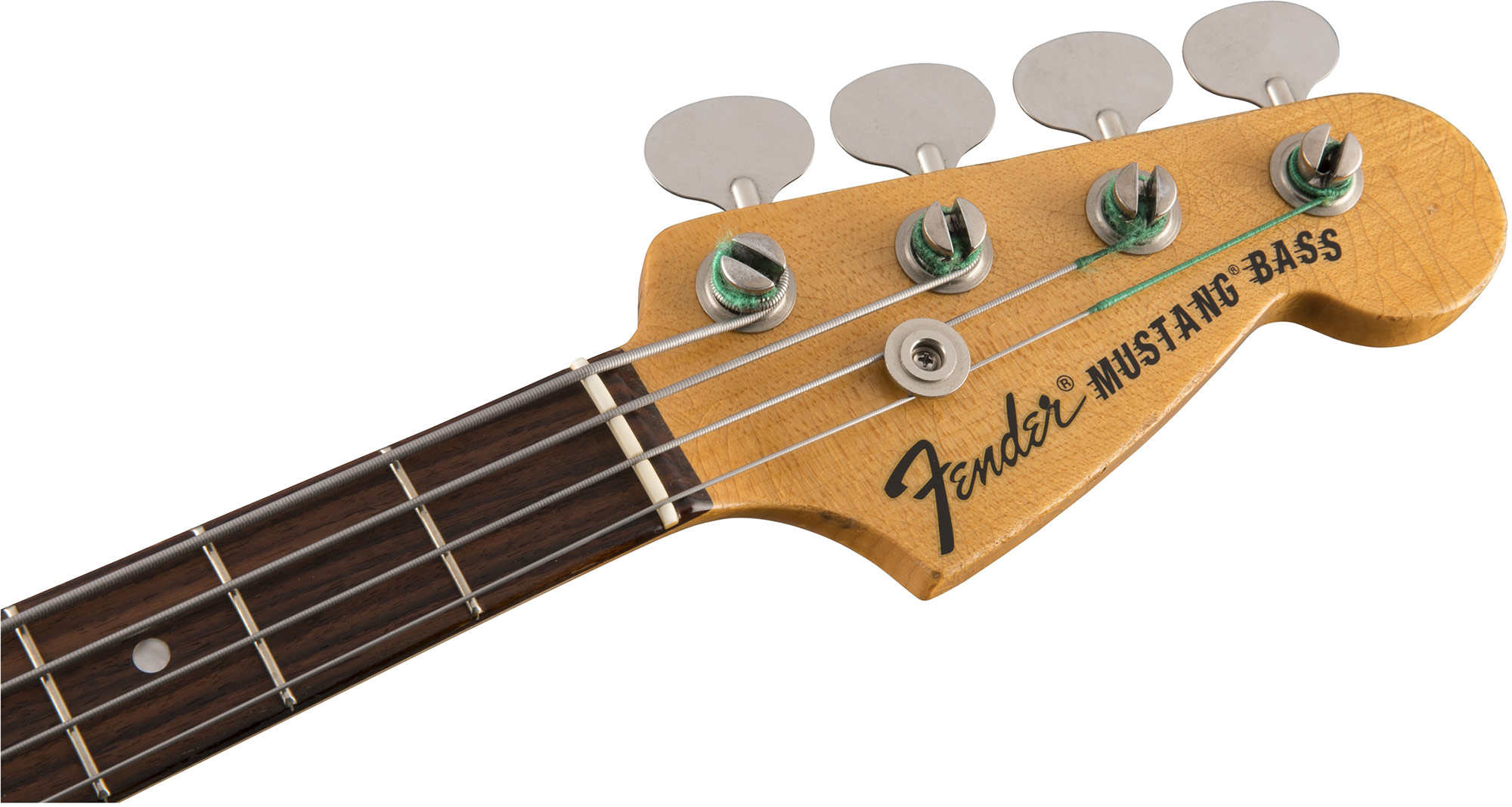 Fender Justin Meldal-johnsen Jmj Mustang Bass Road Worn Mex Rw - Faded Daphne Blue - E-Bass für Kinder - Variation 3